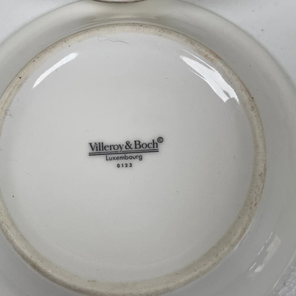 Villeroy & Boch Cup Saucer Set Luxembourg Geometric Yellow Brown Art Deco Design
